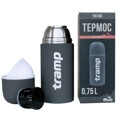 Термос Tramp Soft Touch 0,75 л серый