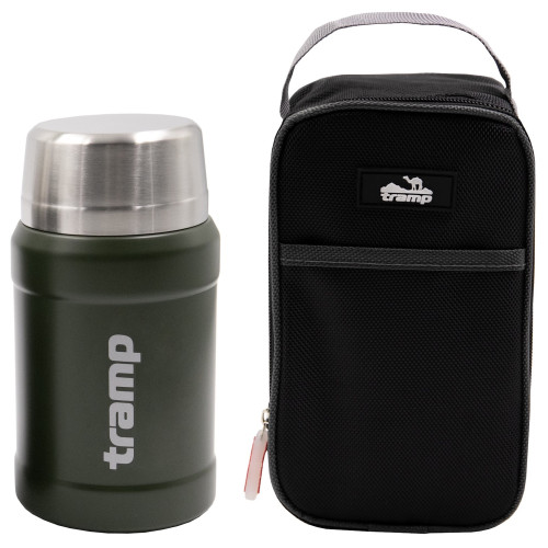Термос Tramp пищевой в чехле 0.8 л оливковый