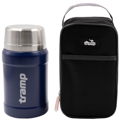 Термос Tramp пищевой в чехле 0.8 л синий