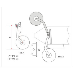 Транцевые колеса Колесец для лодок НДНД с верхними брызговиками