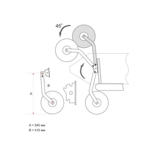 Транцевые колеса перекидные НДНД (211K, Bay)