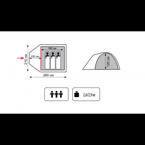 Палатка Универсальная Totem Indi 3 (V2)
