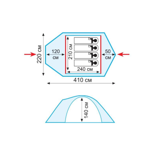 Палатка Универсальная Tramp Stalker 4 ALU (V2)