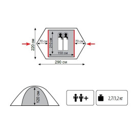Палатка Универсальная Tramp Lite Tourist 2 (V2)