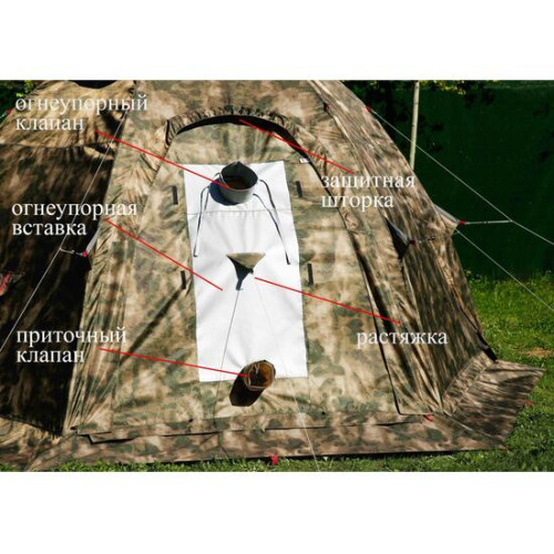 Универсальная утепленная палатка Лотос 5УТ Шторм (Оливковый)