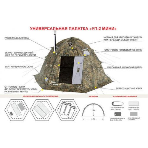 Универсальная палатка Берег УП-2 мини