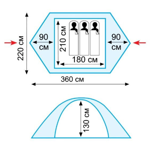 Палатка Универсальная Tramp Nishe 3 (V2)