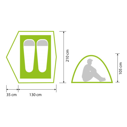 Палатка автомат. 2-х мест. Norfin ZOPE 2 NF