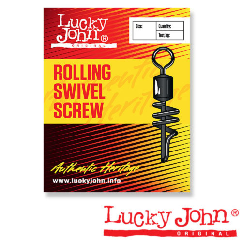 Вертлюги c застеж. Lucky John ROLLING AND SCREW 006 10шт.