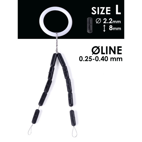 Стопоры резин. Salmo RUBBER CYLINDER STOPS р.004XL 10шт.