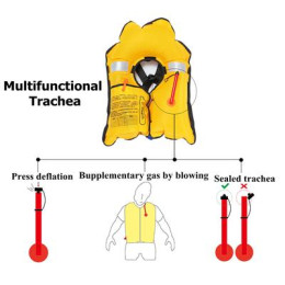 Самонадувающийся спасательный жилет Life Jacket (оранжевый)