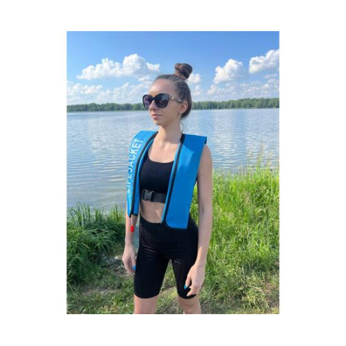 Жилет автоматический спасательный LifeJacket голубой