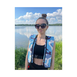 Жилет автоматический спасательный LifeJacket камуфляж голубой