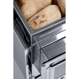 Печь-камин "Инвент" средняя 500x250x250 (нерж.сталь 0.8 мм) со стационарными экранами + короб для камней в сумке