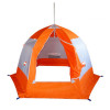 Зимняя палатка "Пингвин Зонт 3 с дышащим верхом" Люкс (1-сл.) бело-оранжевый