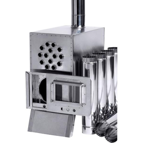 Теплообменник дровяной для палатки “Вектов-ВД” 400x200x380 (нерж.сталь) с вентилятором в сумке