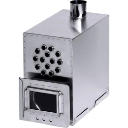 Теплообменник дровяной для палатки “Вектов-ВД” 400x200x380 (нерж.сталь) с вентилятором в сумке