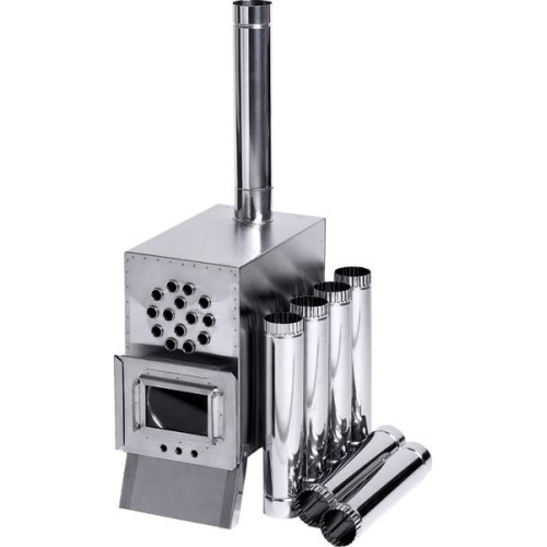 Теплообменник дровяной для палатки “Вектов-ВД” 400x200x380 (нерж.сталь) с вентилятором в сумке