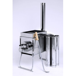 Печь "Инвент" экономка малая 330x230x230 (нерж.сталь 0.8 мм) со стационарными экранами + короб для камней в сумке