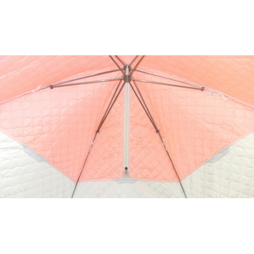 Зимняя палатка "Пингвин Зонт 2 Термолайт" Люкс (3-сл) бело-оранжевый