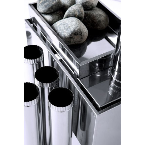 Печь "Инвент" экономка малая 330x230x230 (нерж.сталь 0.8 мм) со стационарными экранами + короб для камней в сумке