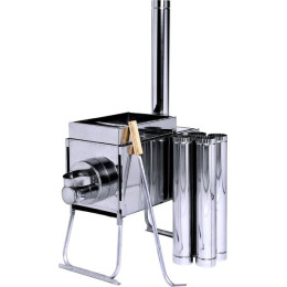 Печь "Инвент" экономка малая 330x230x230 (нерж.сталь 0.8 мм) со стационарными экранами + короб для камней в сумке