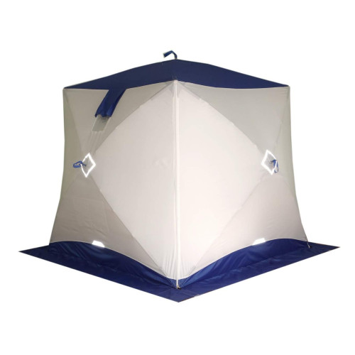 Всесезонная палатка Призма Шелтерс Премиум (2-сл) 215*215 (бело-зелёный)