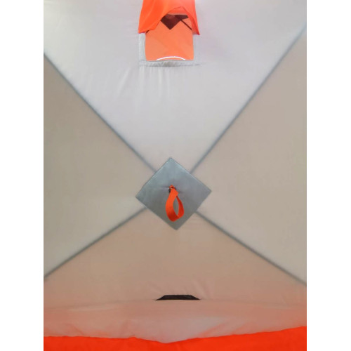 Зимняя палатка Пингвин Mr. Fisher 201 SТ ТЕРМО (3-сл, термостежка) с юбкой 200*200/180 (бело-оранжевый) + чехол