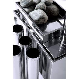 Печь "Инвент" экономка большая 500x300x300 (нерж.сталь 0.8 мм) со стационарными экранами + короб для камней в сумке