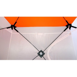 Зимняя палатка Пингвин Mr. Fisher 170 (2-сл) вшитый пол на липучке 170*170 (бело-оранжевый) + чехол