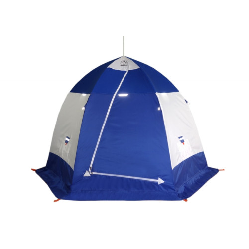 Зимняя палатка "Пингвин Зонт 4" Люкс (1-сл.) бело-синий