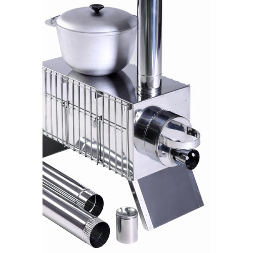 Печь “Экономка” большая 300x300x500 (нерж.сталь 0.8 мм) в сумке с решетками