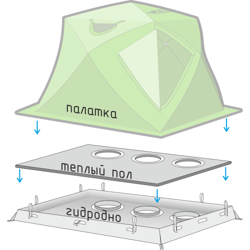 Дно гидро-термоизоляционное Лотос КубоЗонт 4 (260х260) с фланцами