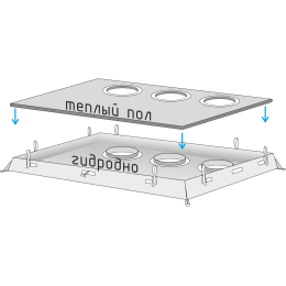 Дно гидро-термоизоляционное Лотос КубоЗонт 4 (260х260) с фланцами