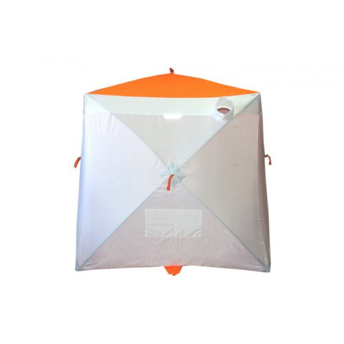 Зимняя палатка Пингвин Mr. Fisher 200 (2-сл) вшитый пол на липучке 200*200 (бело-оранжевый) + чехол