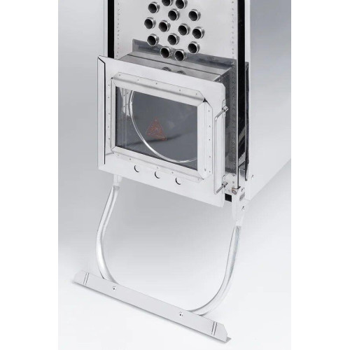 Печь-камин "Инвент" средняя со встроенным теплообменником с вентилятор330x230x230 (нерж.сталь 0.8 мм) 