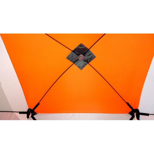 Зимняя палатка Пингвин Mr. Fisher 200 (2-сл) вшитый пол на липучке 200*200 (бело-оранжевый) + чехол