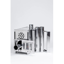 Печь-камин "Инвент" средняя со встроенным теплообменником с вентилятор 