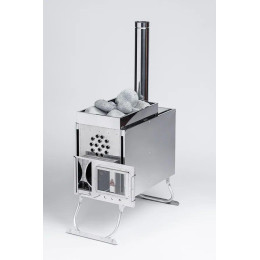 Печь-камин "Инвент" средняя со встроенным теплообменником с вентилятор 