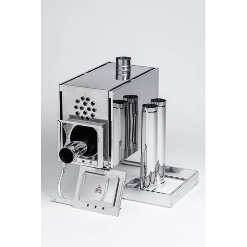 Печь-камин "Инвент" средняя со встроенным теплообменником с вентилятор 