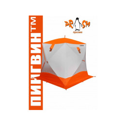 Зимняя палатка Призма Премиум STRONG (1-сл) 225*215 (бело-оранжевая)