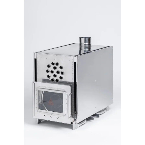 Печь-камин "Инвент" средняя со встроенным теплообменником с вентилятор 