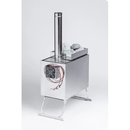 Печь-камин "Инвент" средняя со встроенным теплообменником с вентилятор 