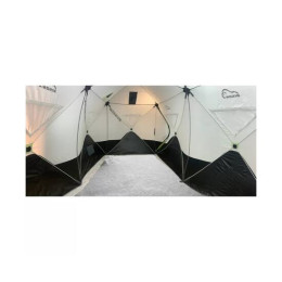 Палатка зимняя Bison Nordex двойной куб (4.20х2.00х2.30м) бело-зелёная