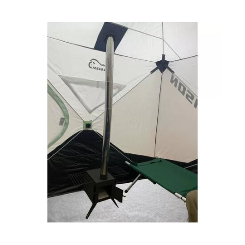 Палатка зимняя Bison Nordex двойной куб (4.20х2.00х2.30м) бело-зелёная