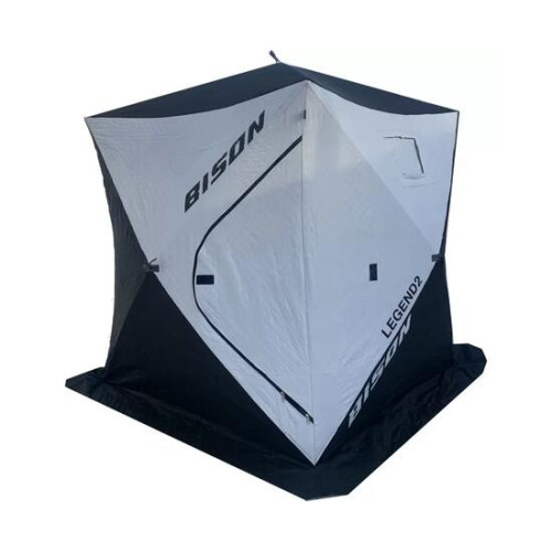 Палатка рыболовная Bison Legend 2 трехслойная (Куб 200см*200см*210см), бело/черная