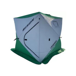 Палатка рыболовная Bison Legend 2 трехслойная (Куб 200см*200см*210см), бело/зеленая