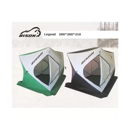 Палатка рыболовная Bison Legend (Куб 200см*200см*210см) бело/серая