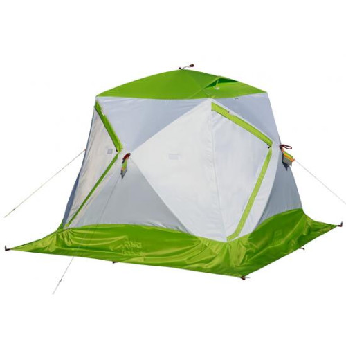 Утепленная зимняя палатка Лотос Куб 3 Компакт Термо (Салатовый)