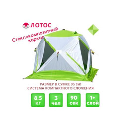Зимняя палатка Лотос Куб 3 Компакт (Салатовый)